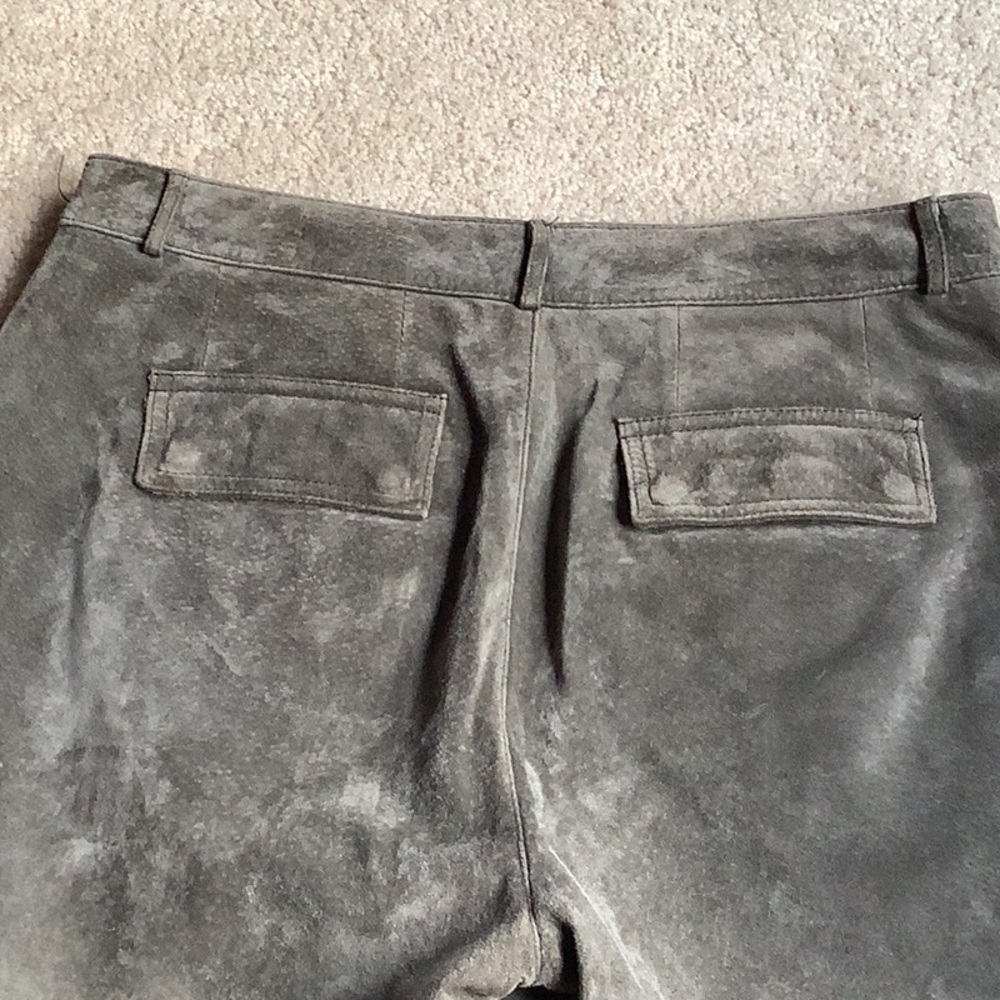 Suede olive green Sienastudio cargo pants.  Sz 6 - Picture 11 of 14